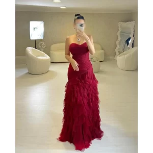 kf-S0a367b7bd8b8474aa98fb517321fb4b0J Customized Sweetheart Neck Prom Dresses Sleeveless A-line Plets Tulle Party Dress Long Special Occasion Evening Gown